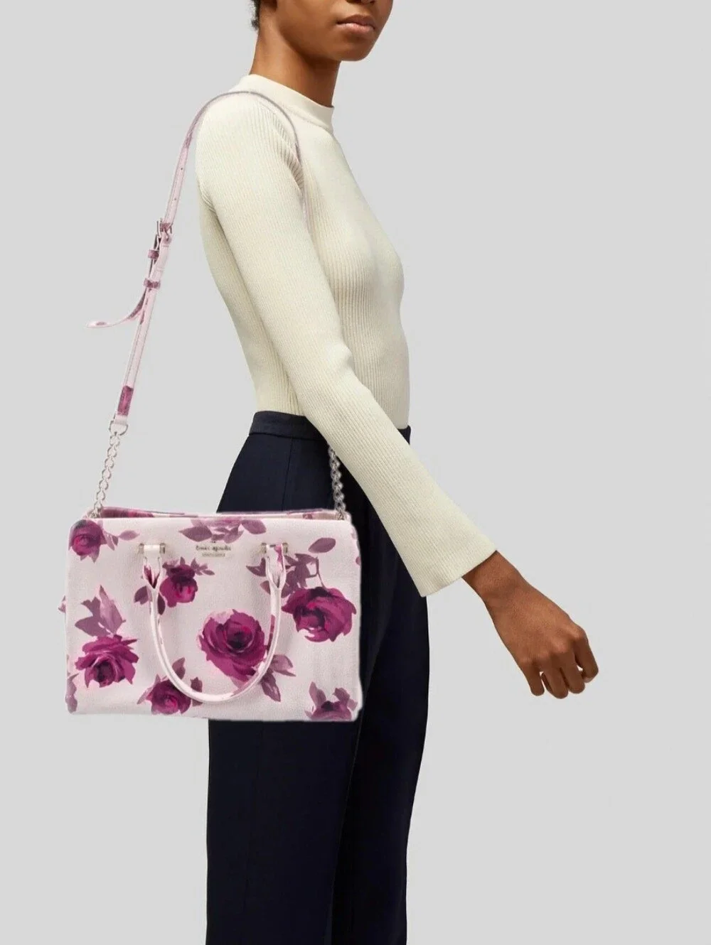 KATE SPADE NEW YORK EMERSON PLACE ROSES OLIVERA SATCHEL/ CROSSBODY PURSE.